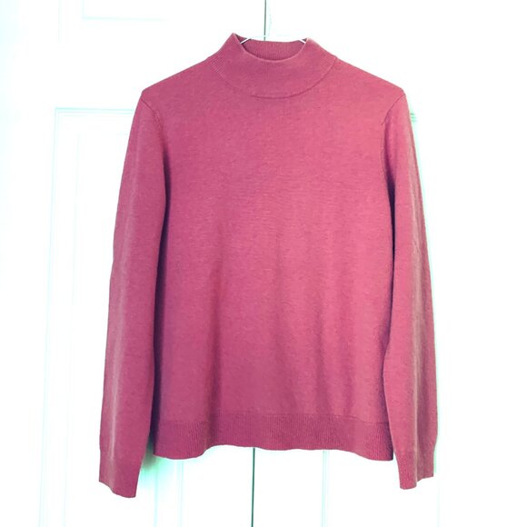 100% Cashmere Mock Neck Sweater – Deep Pink – Classic Old Money Style – Women’s - Picture 2 of 10